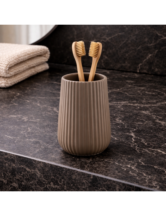 Porte-brosse À Dents En Céramique Gedy Marika, Gris Tourterelle