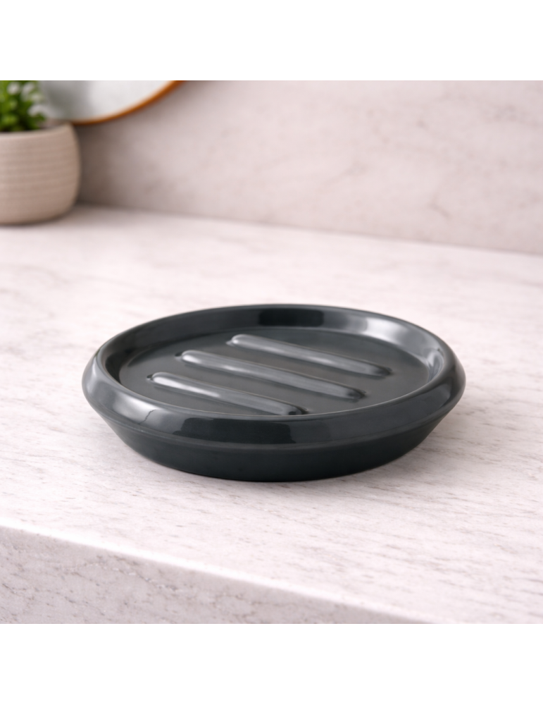 Porte-savon En Céramique Verte Gedy, Collection Wilma