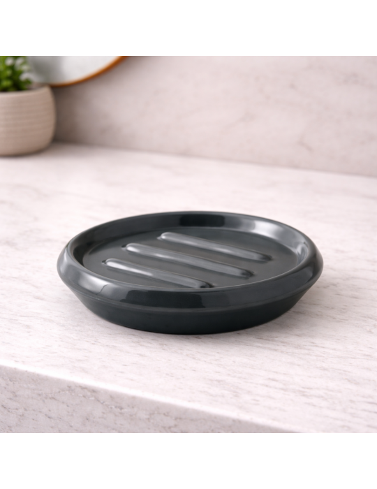 Porte-savon En Céramique Verte Gedy, Collection Wilma