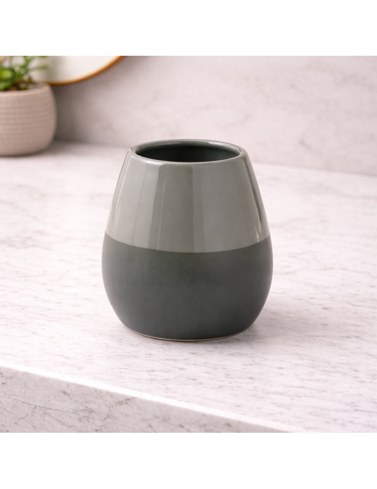 Gedy Portaspazzolini Verde in Ceramica Linea Wilma