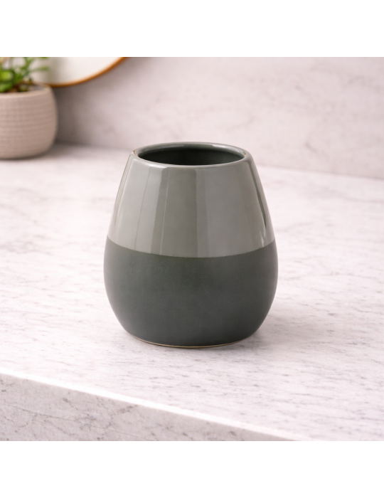 Gedy Portaspazzolini Verde in Ceramica Linea Wilma