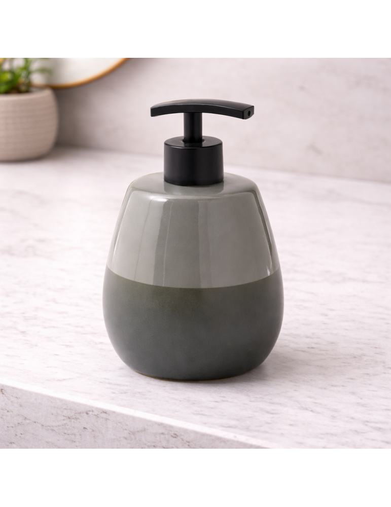 Distributeur De Savon En Céramique Verte Gedy, Gamme Wilma