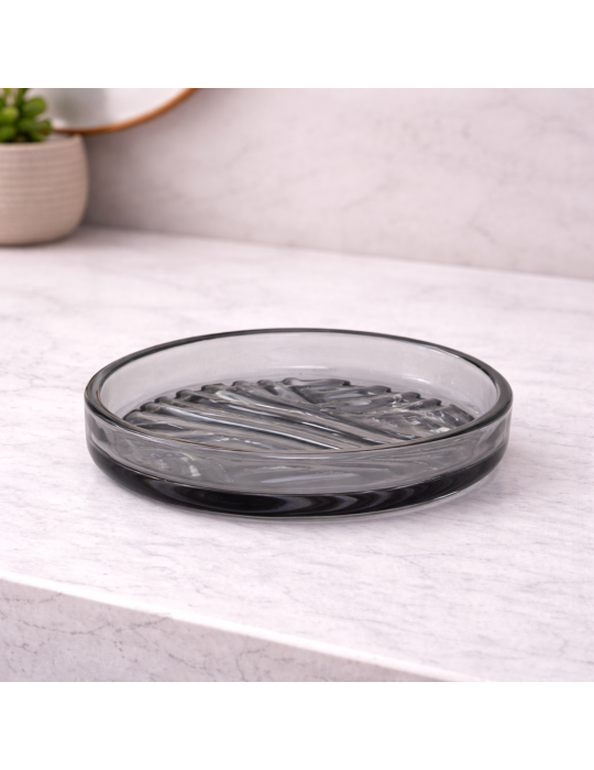 Porte-savon Ovale En Verre Transparent Gedy Corinne