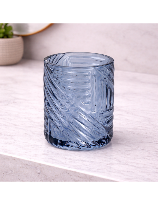 Porte-brosse À Dents En Verre Bleu Gedy Corinne