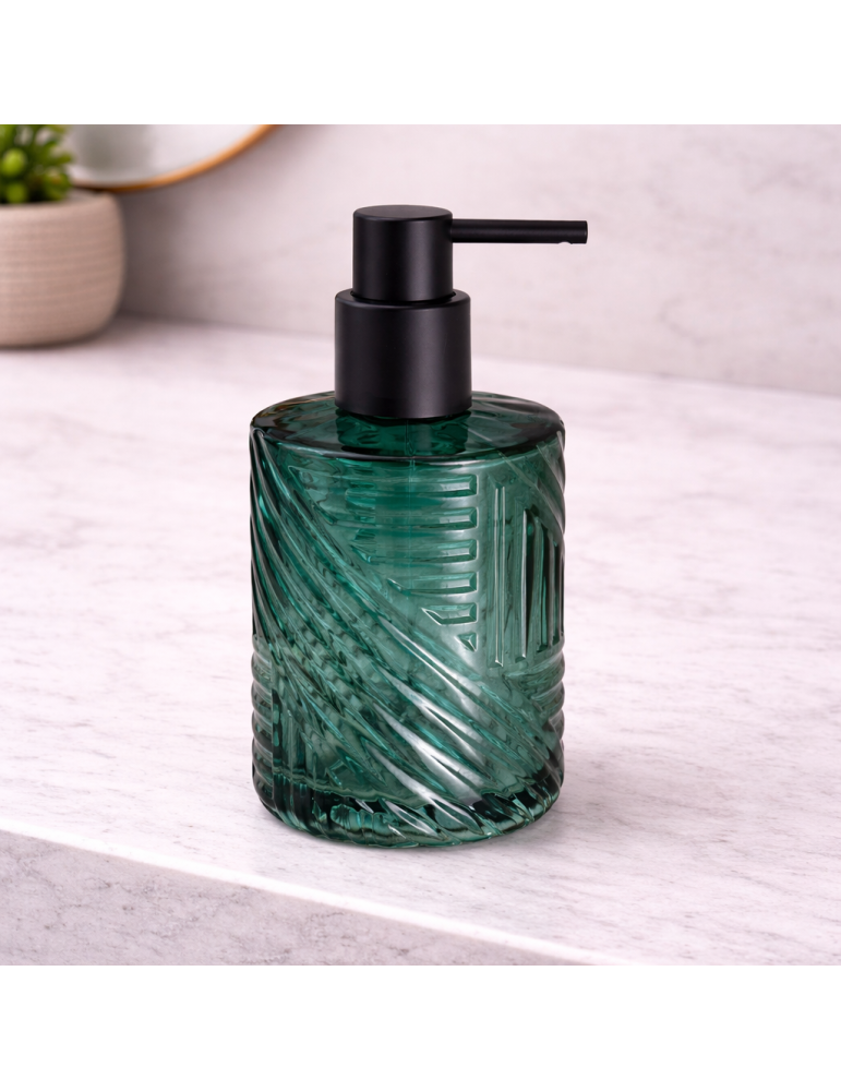 Distributeur De Savon En Verre Vert Gedy Corinne