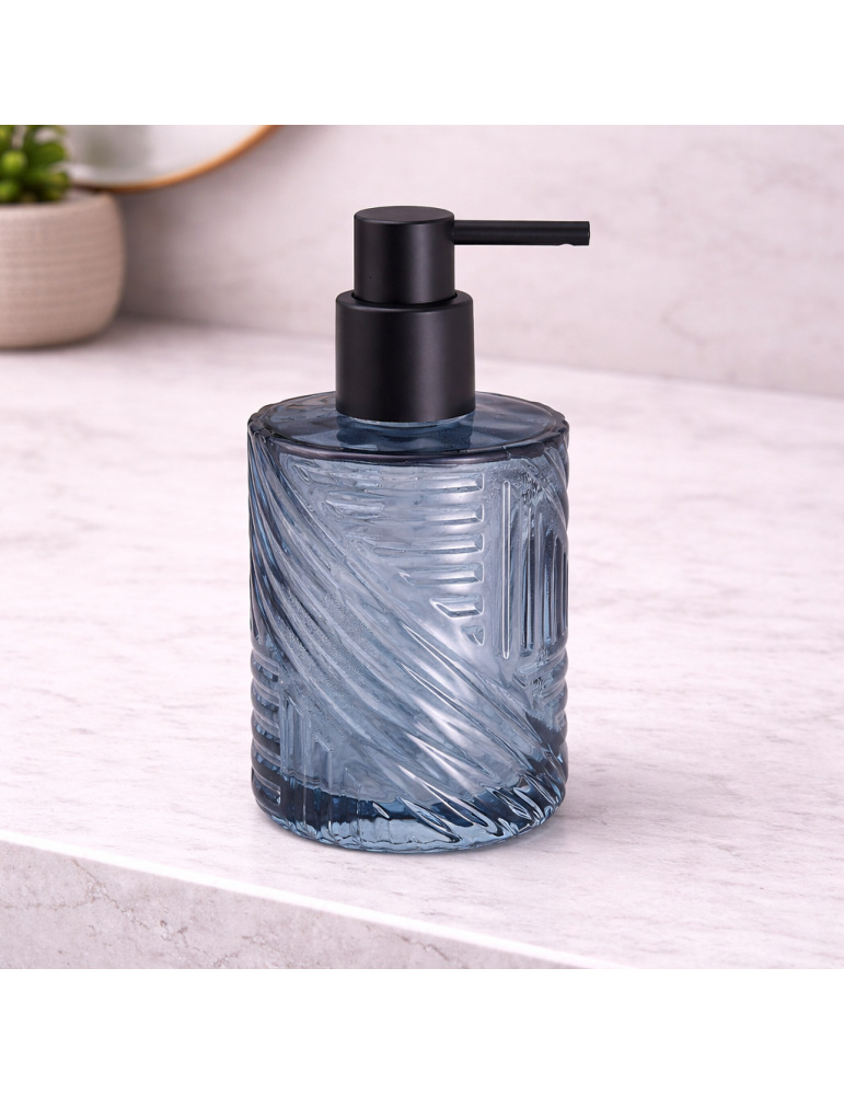 Distributeur De Savon En Verre Bleu Gedy Corinne