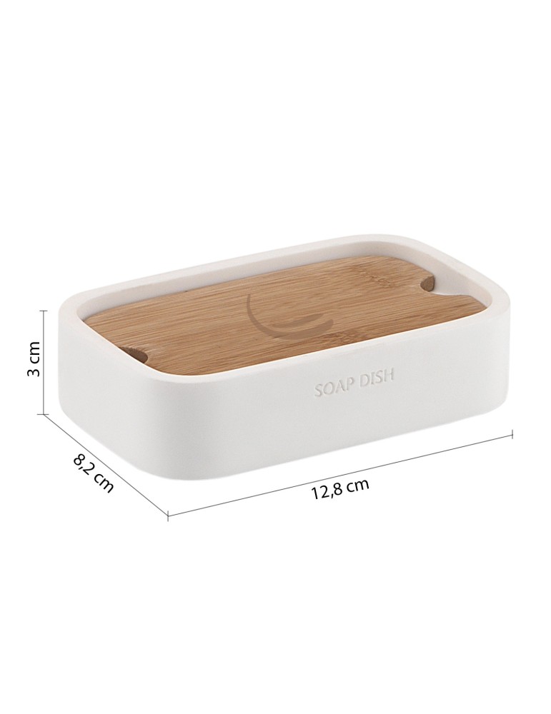 Gedy Porte-savon bambou blanc mat Ninfea | Megaclima.fr