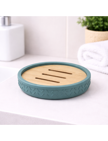 Porte-savon Gedy Thea En Bambou Et Résine Verte