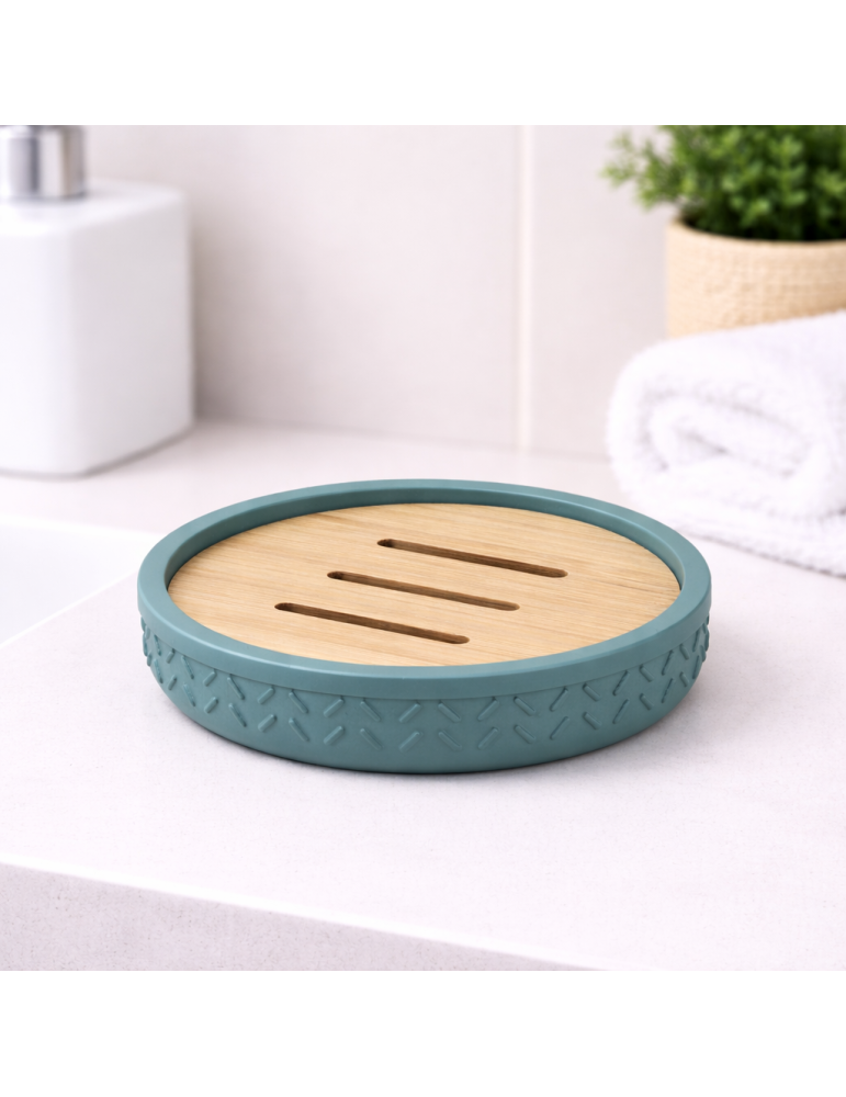 Porte-savon Gedy Thea En Bambou Et Résine Verte