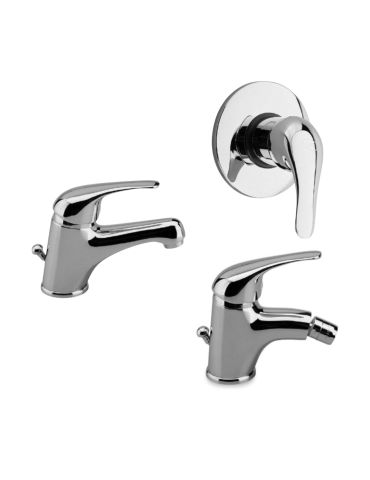 Ensemble Mitigeur Monocommande Gs Rubinetterie Pour Lavabo + Bidet + Douche Intégrée, Série Ecoline