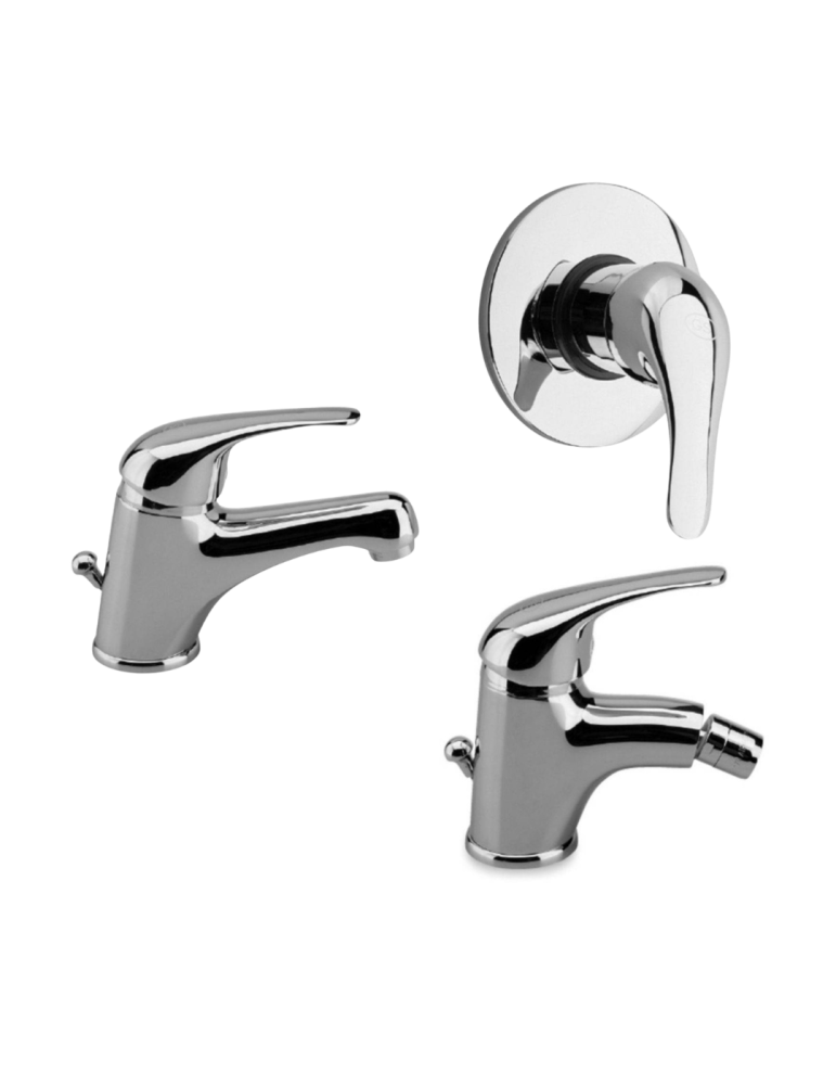 Ensemble Mitigeur Monocommande Gs Rubinetterie Pour Lavabo + Bidet + Douche Intégrée, Série Ecoline