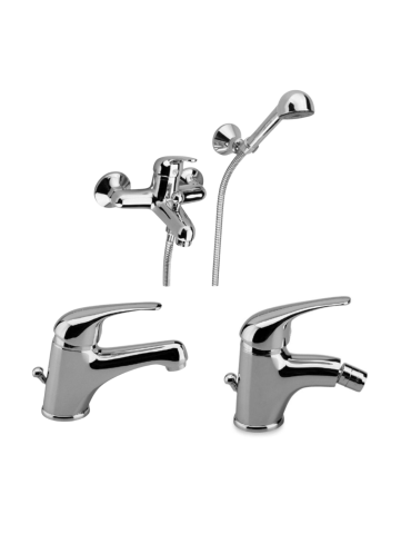 Mitigeur Monocommande Gs Rubinetterie Pour Lavabo + Bidet + Baignoire Monotrou, Fixation Murale, Série Ecoline