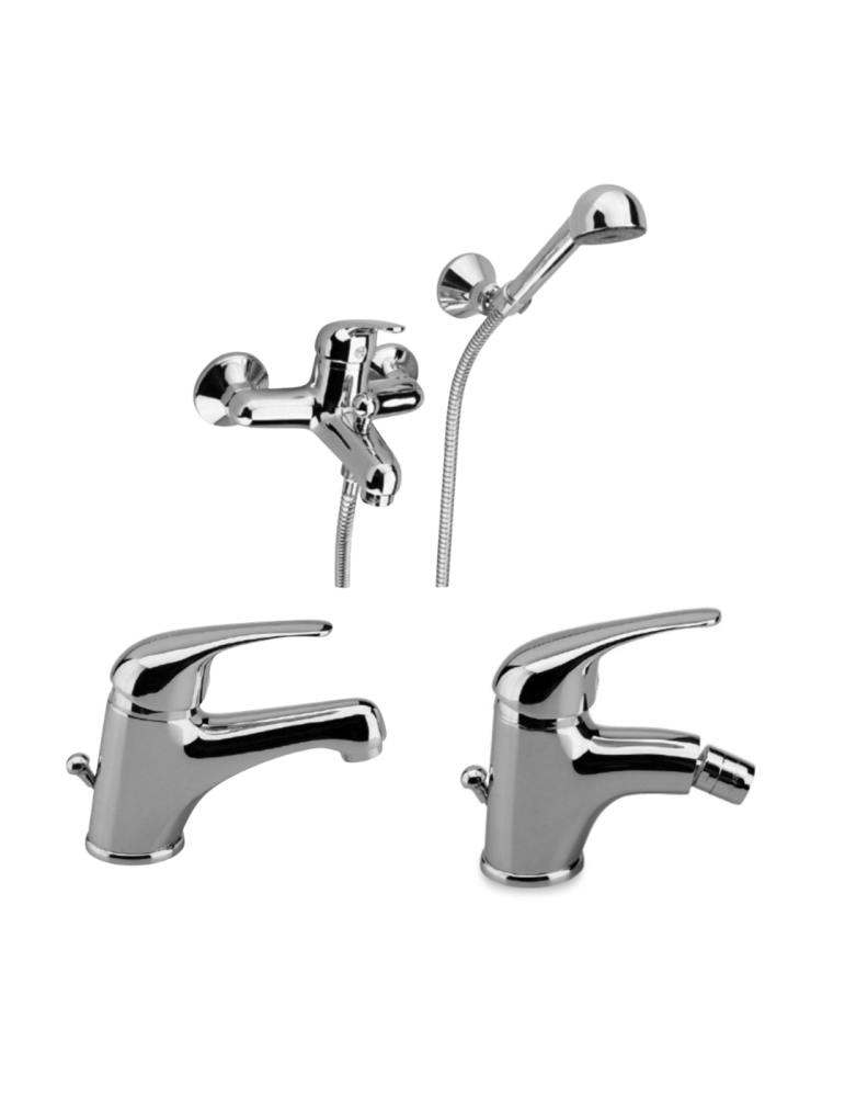 Mitigeur Monocommande Gs Rubinetterie Pour Lavabo + Bidet + Baignoire Monotrou, Fixation Murale, Série Ecoline