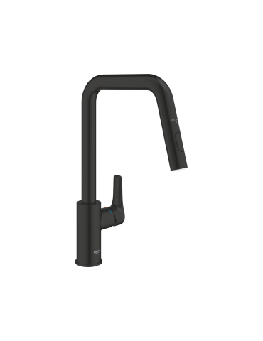 Grohe Eurosmart Mitigeur Cuisine Noir Mat 306192430 | Megaclima.fr