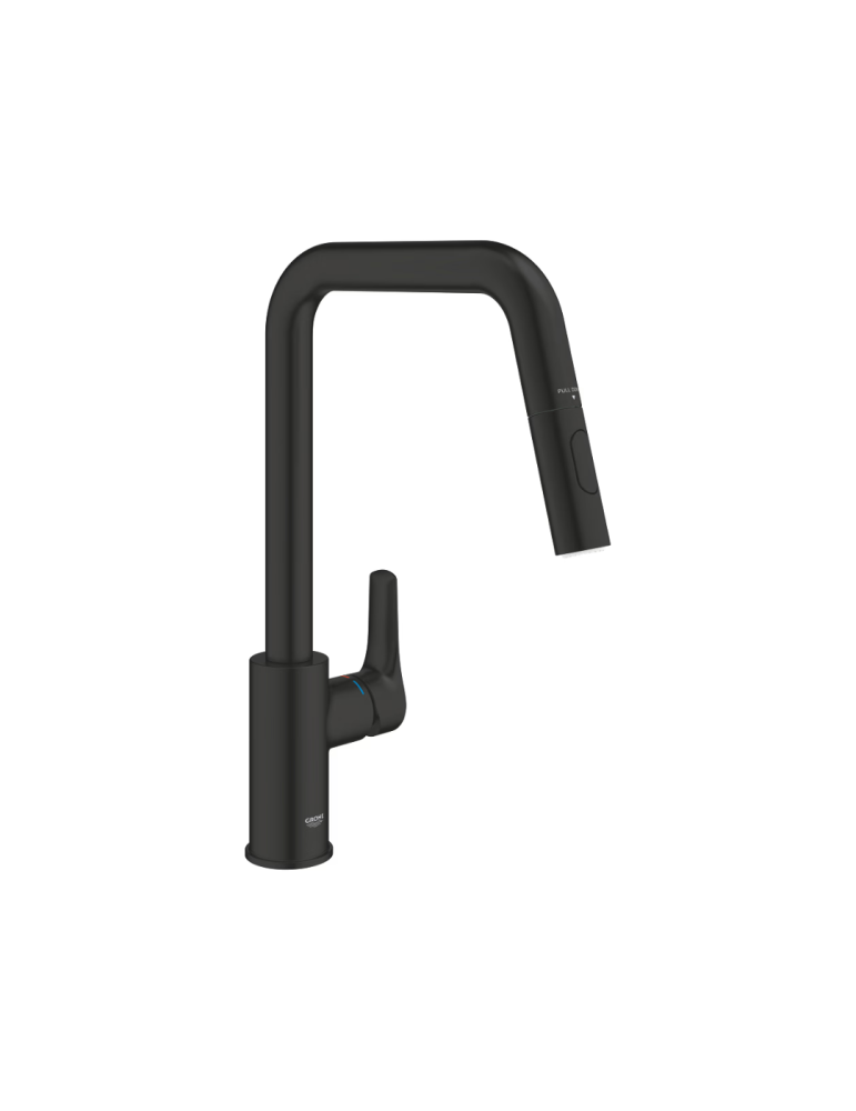 Grohe Eurosmart Mitigeur Cuisine Noir Mat 306192430 | Megaclima.fr