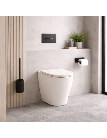Wc Sur Pied Azzurra Ceramica Easy Clean, Collection Comoda, 54 Cm, Céramique Couleur Coton, Abattant Inclus