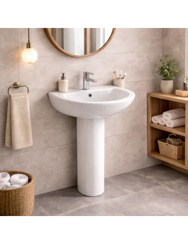 Lavabo Karla De Rak Ceramics 55 Cm Blanc