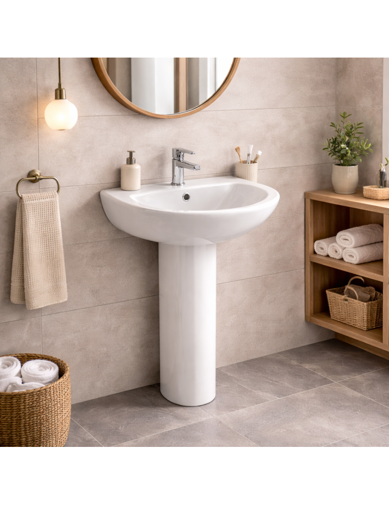 Lavabo Karla De Rak Ceramics 55 Cm Blanc