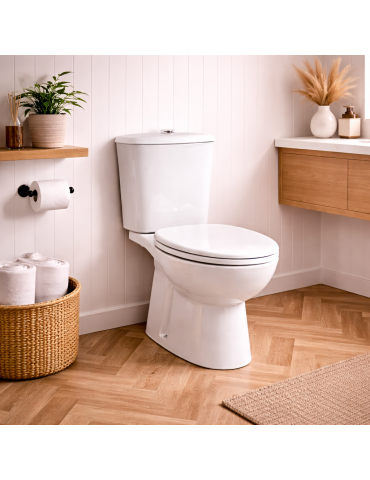 Toilettes Sur Pied Karla De Rak Ceramics, Blanches, Avec Réservoir Et Abattant Inclus.