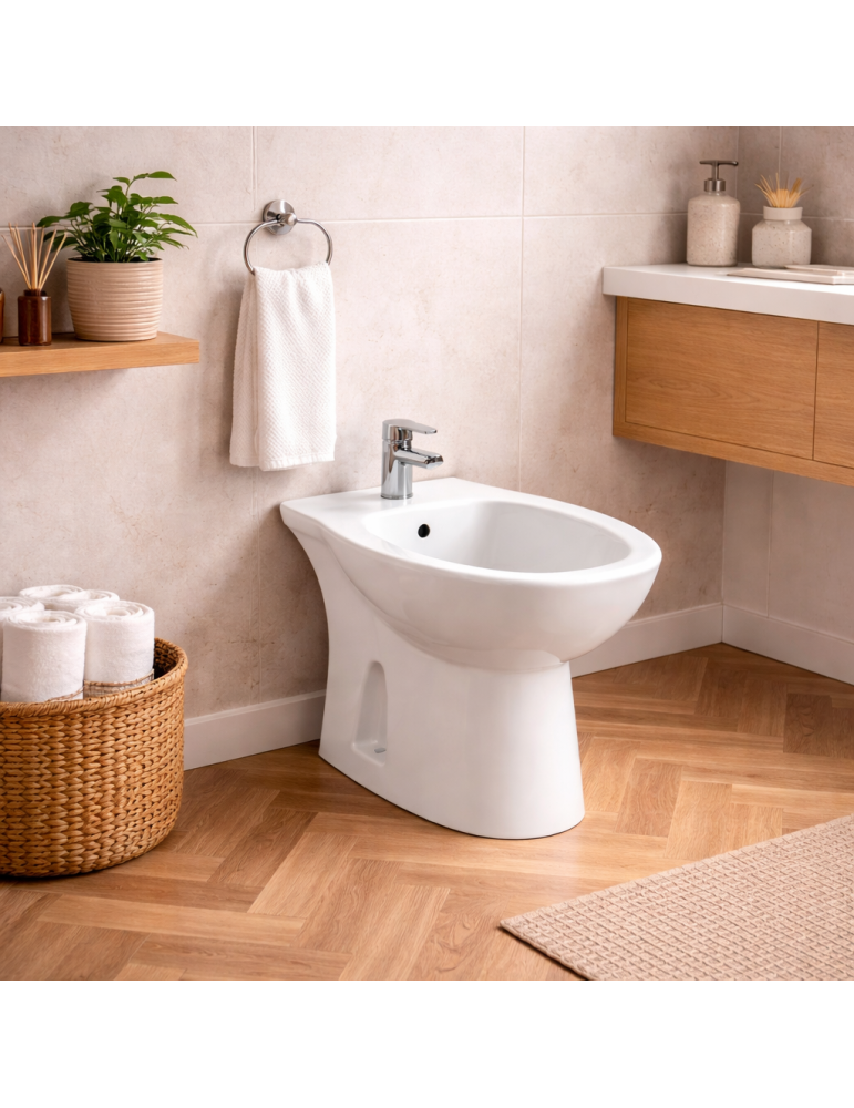 Bidet Sur Pied Rak Ceramics En Céramique Blanche 58 Cm