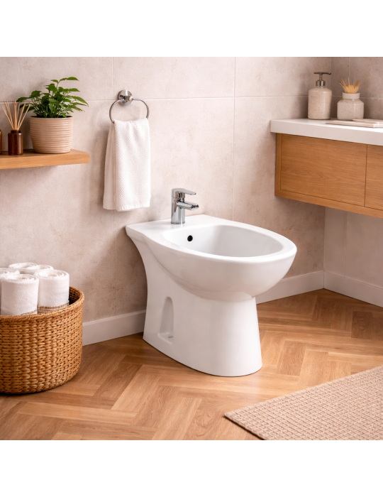 Bidet Sur Pied Rak Ceramics En Céramique Blanche 58 Cm