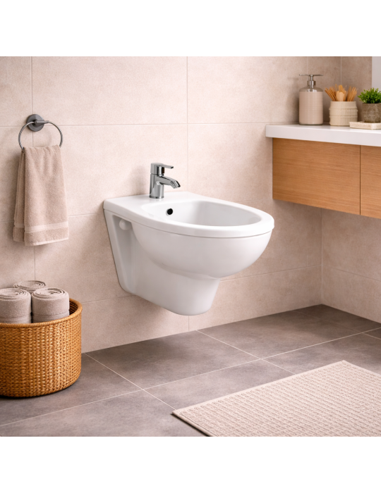 Bidet Mural Rak Ceramics En Céramique Blanche 55 Cm