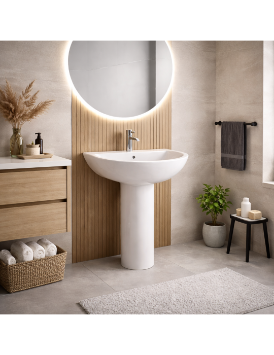Lavabo Compact Rak Ceramics 55 Cm Blanc