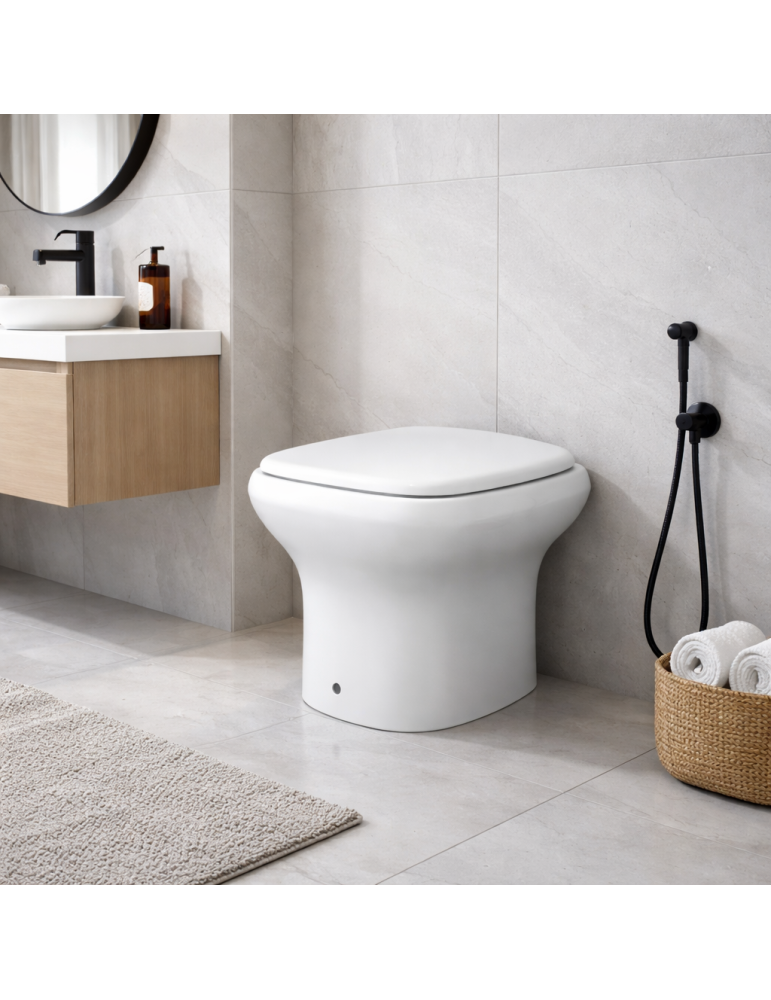 Toilettes Compactes Sur Pied Rak Ceramics Blanches Avec Siège Inclus