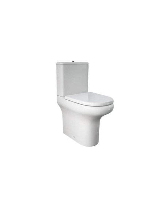 RAK Ceramics WC Monobloc Rimless Compact Blanc avec Abattant Inclus | Megaclima.fr