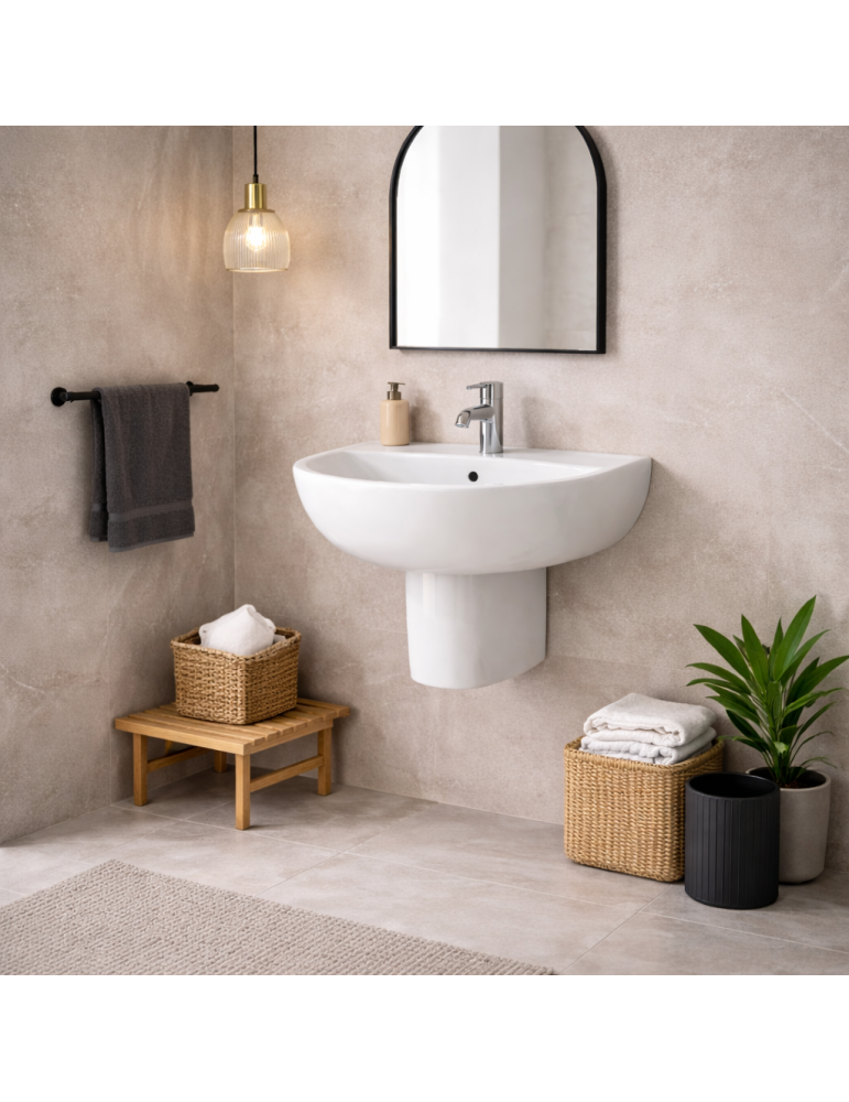 Lavabo Suspendu Rak Ceramics Compact Line 55 Cm Blanc