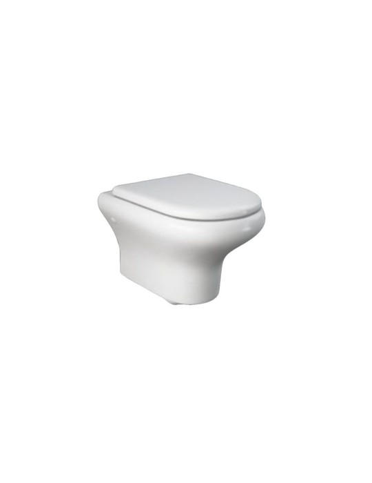 RAK Ceramics WC Suspendu Compact Blanc Entraxe 180 avec Abattant | Megaclima.fr