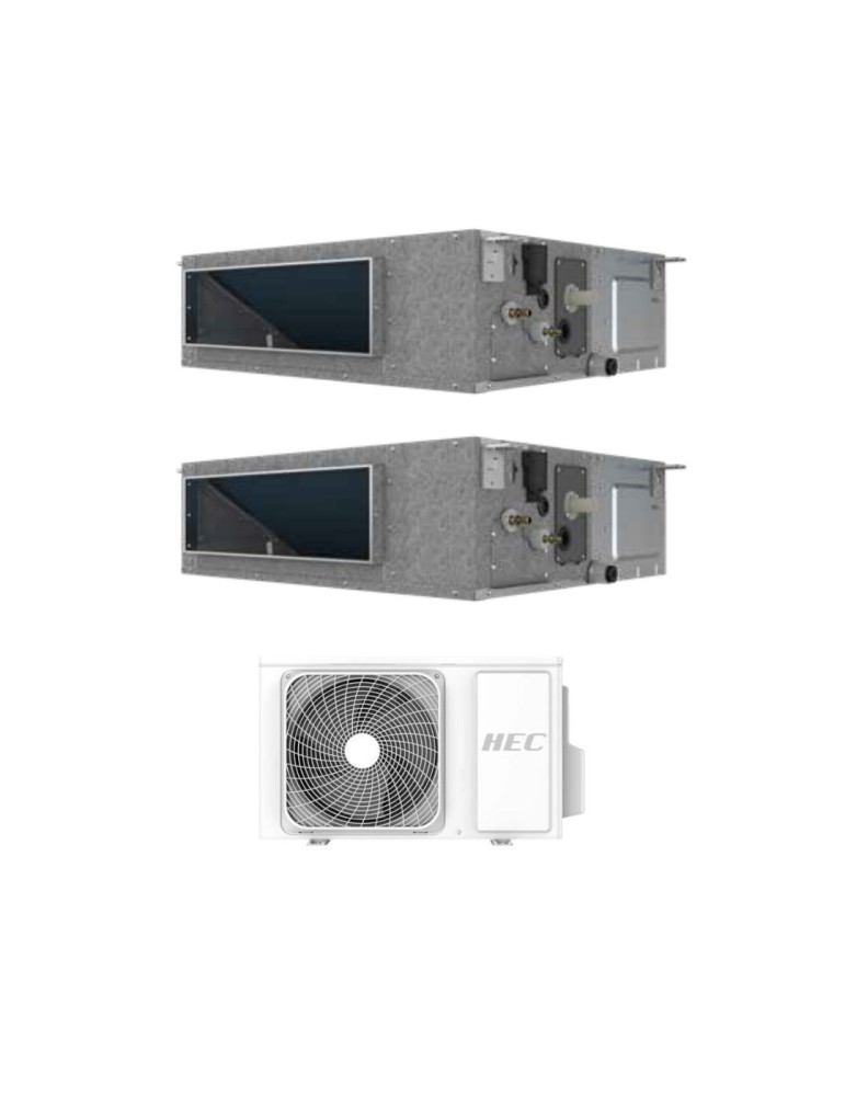 Climatiseur Split Gainable Hec By Haier Mp Freematch 18+24 Btu Avec 3H28WEAFRA Wi-fi Inverter R-32 Classe A++