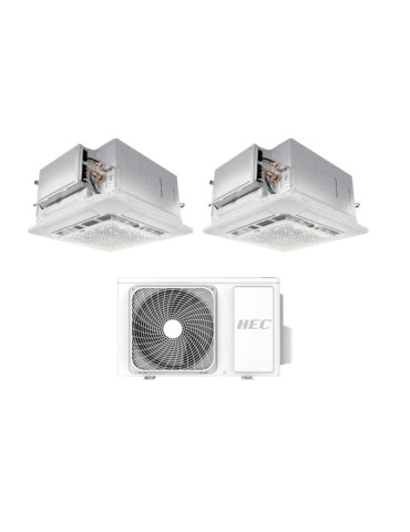 Climatiseur Cassette Split Hec By Haier 620 Freematch 12+18 BTU Avec 3H28WEAFRA Wi-fi Inverter R-32 Classe A++