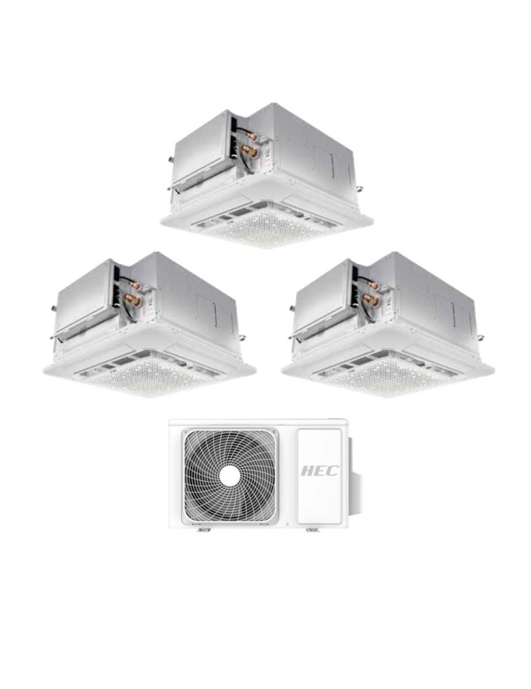 Climatiseur Cassette Split Hec By Haier Freematch 12+12+12 BTU Avec 3H28WEAFRA Wi-fi Inverter R-32 Classe A++