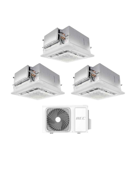 Climatiseur Cassette Split Hec By Haier Freematch 12+12+18 BTU Avec 3H28WEAFRA Wi-fi Inverter R-32 Classe A++