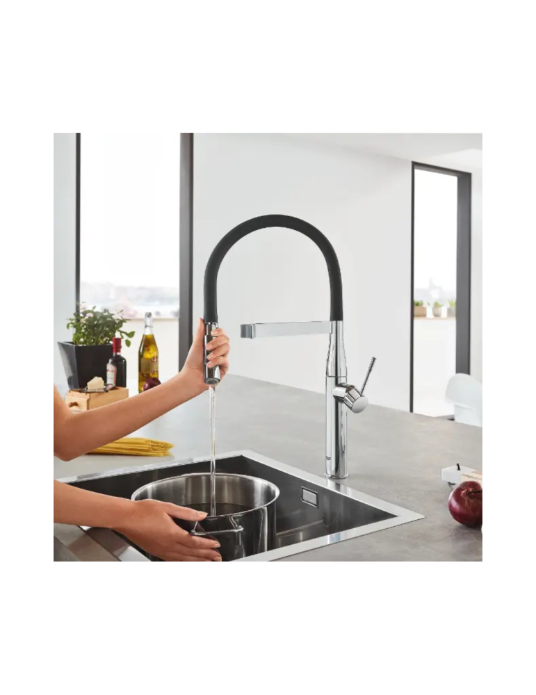 Grohe Essence Mitigeur Évier Bras Flexible Chromé 30503000 | Megaclima.fr