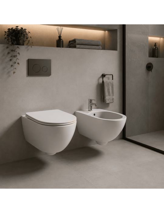 Wc Suspendu Et Bidet Geberit Série Colibrì, Blanc