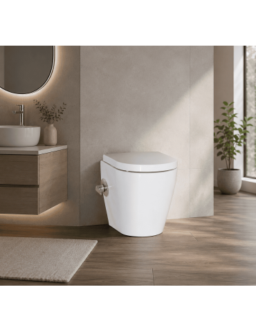 Cuvette De Toilette En Céramique Blanche Techno Flux 48 Avec Broyeur Et Bidet Intégré