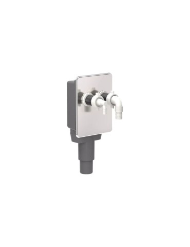 Siphon Bibox Ø 40/50 mm avec Plaque Inox et Raccords Multiples | Megaclima.fr