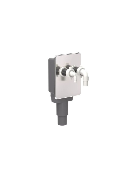 Siphon Bibox Ø 40/50 mm avec Plaque Inox et Raccords Multiples | Megaclima.fr