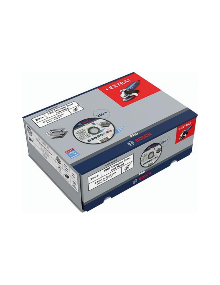 Bosch GWS 750 avec 200 Disques de Coupe Pro 115 mm | Megaclima.fr