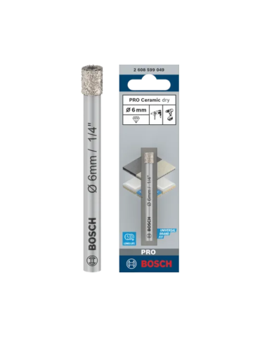 Embout Diamanté Céramique Bosch Pro 1x Pro 6 X 66 Mm Pour Perceuses/visseuses Rotatives