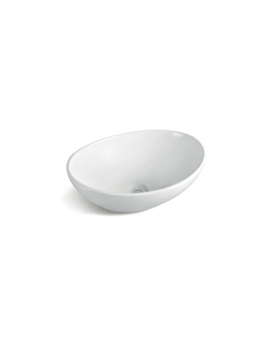 Oceano Lavabo Ovale à Poser 41x34 Céramique Blanche | Megaclima.fr