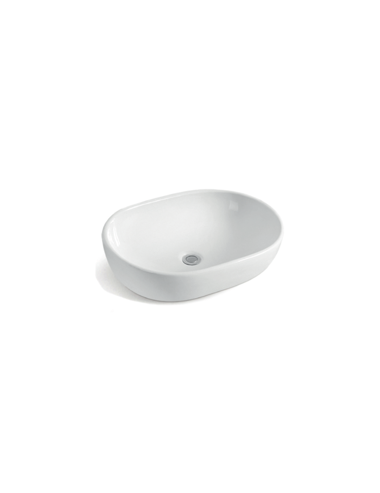 Oceano Lavabo Ovale à Poser 59,5x42 Céramique Blanche | Megaclima.fr