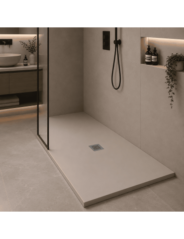 Receveur De Douche Ocean Plus LINE 80x100 Hauteur 3 Cm Antidérapant En Granit Sable