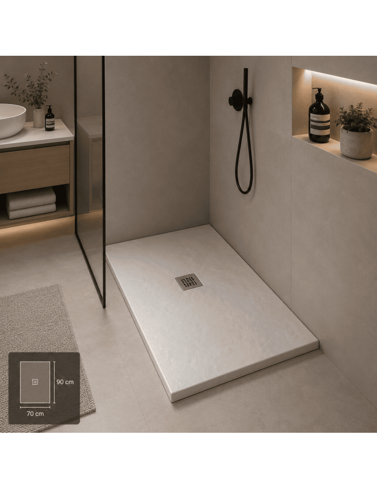 Oceano Receveur Douche Linea Even Mineralmarmo Blanc | Megaclima.fr