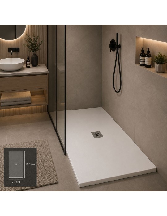 Oceano Receveur Douche Linea Even Mineralmarmo Blanc | Megaclima.fr