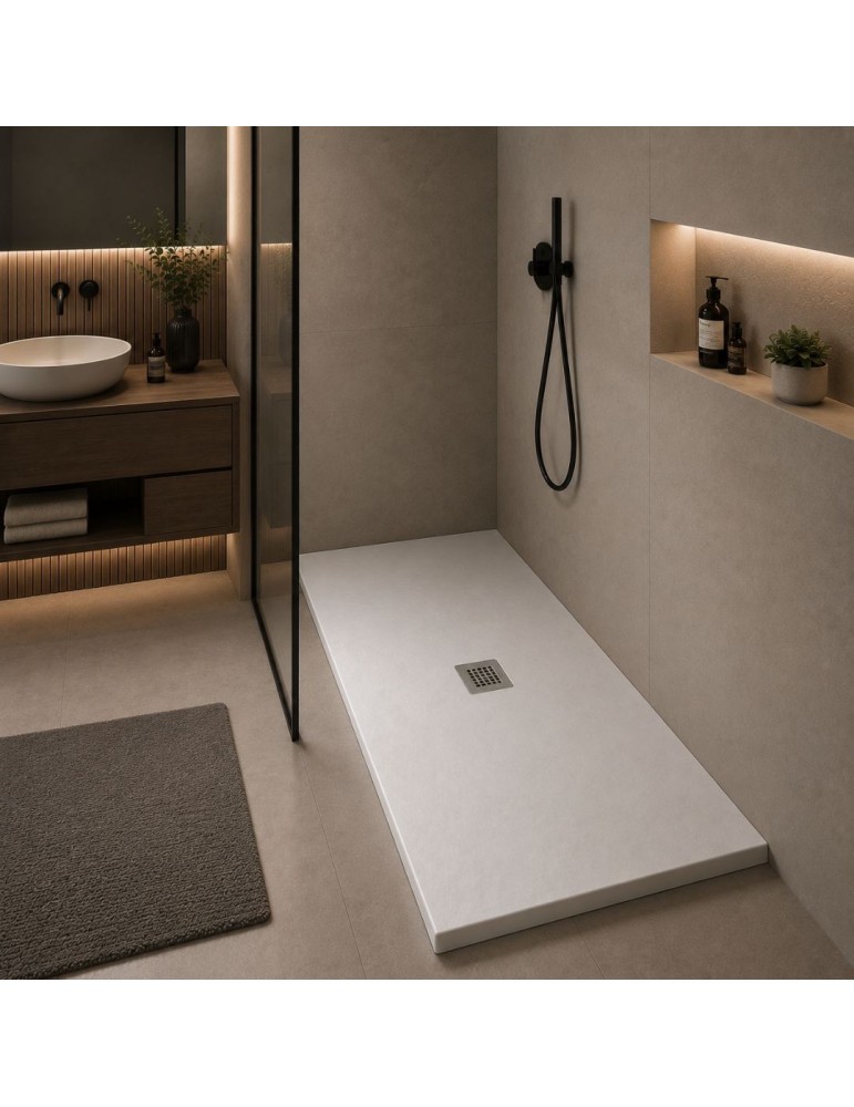Oceano Receveur Douche Linea Even Mineralmarmo Blanc | Megaclima.fr