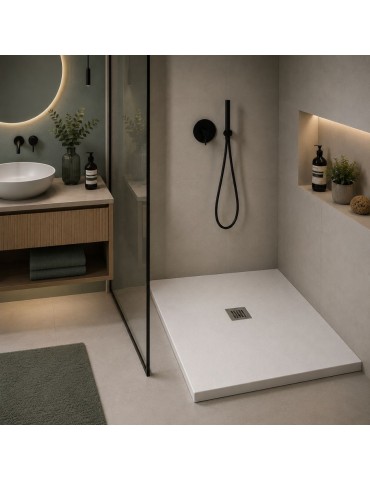 Oceano Receveur Douche Linea Even Mineralmarmo Blanc | Megaclima.fr