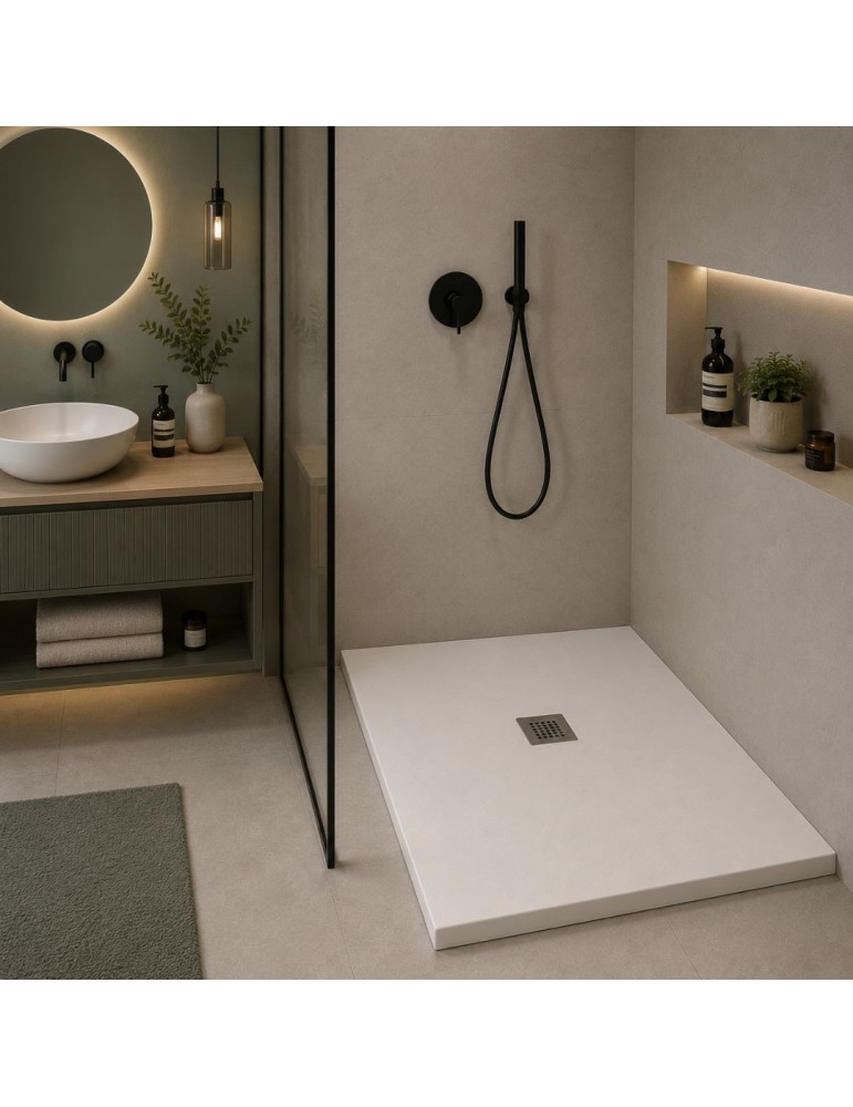 Oceano Receveur Douche Linea Even Mineralmarmo Blanc | Megaclima.fr